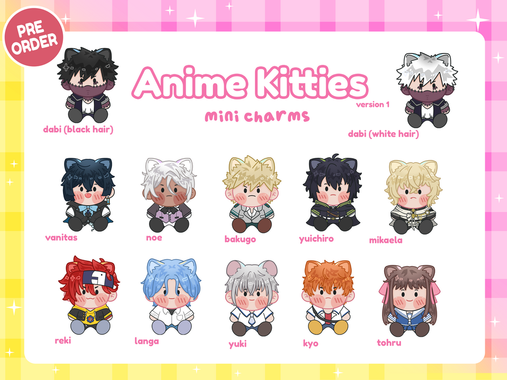 Anime Kitties Mini Charms PREORDER